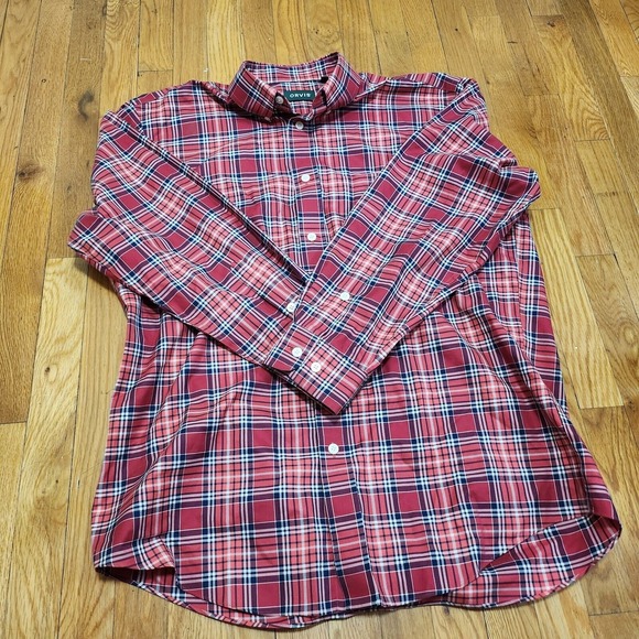 Orvis plaid button down wrinkles free - Picture 2 of 10
